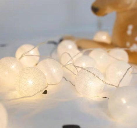Cotton-Ball LED Lantern String, 2 m