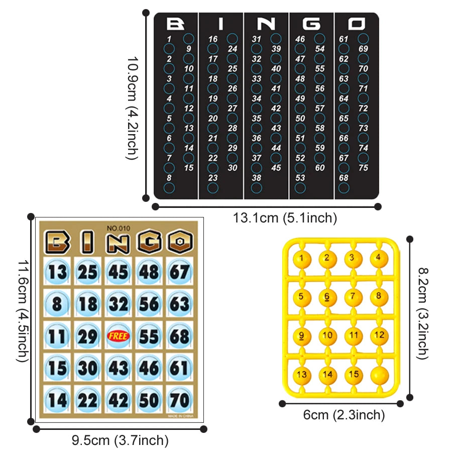 Bingo cage set contents