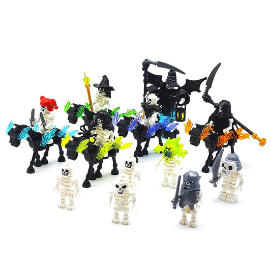 Skeleton figures with weapons