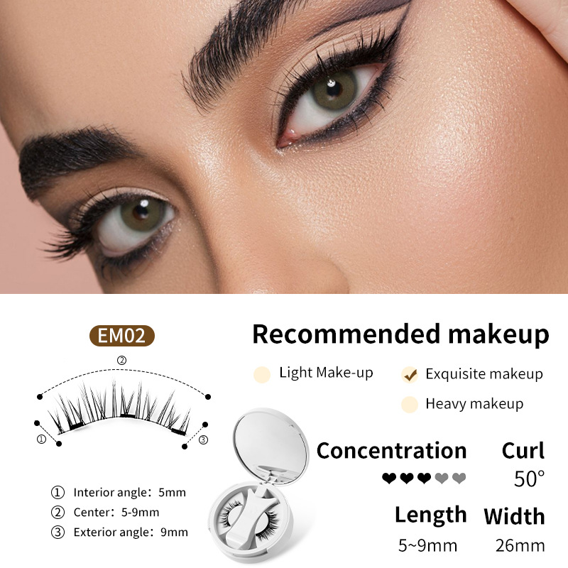 Magnetic False Lashes Kit with Mirror Case