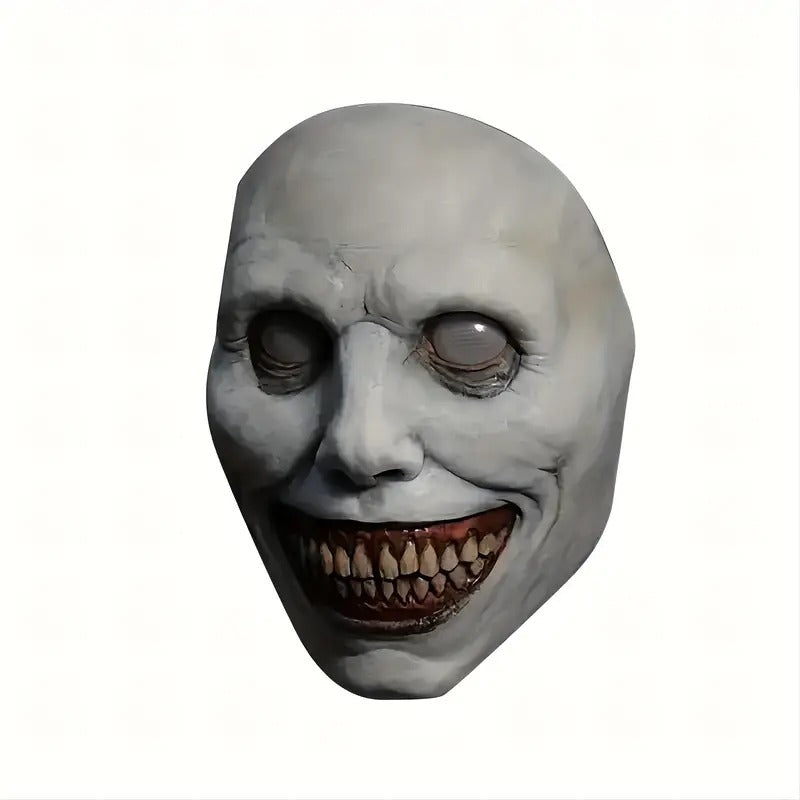 Smiling Demon Latex Mask, White Eyes