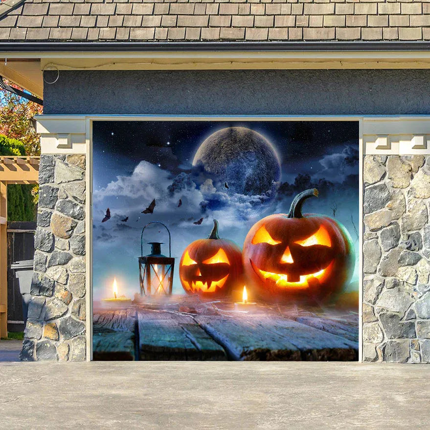 Halloween Garage Door Cover, Single or Double Door