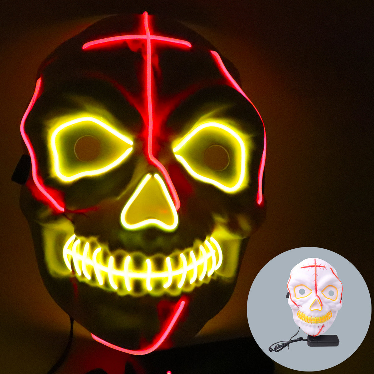 LED Light-Up Bloody Skull Mask