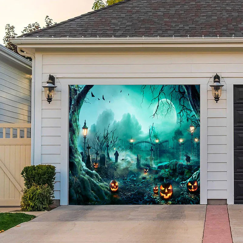 Halloween Garage Door Cover, Single or Double Door