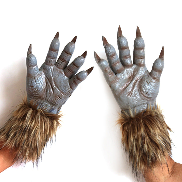 Werewolf Hands, Latex Gloves with Fur