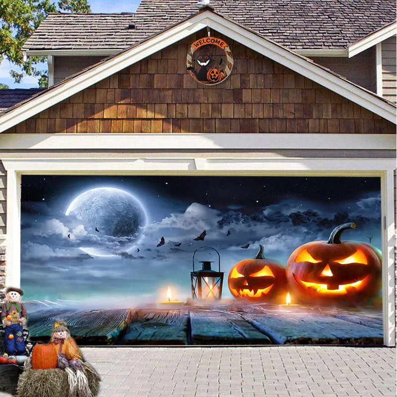 Halloween Garage Door Cover, Single or Double Door