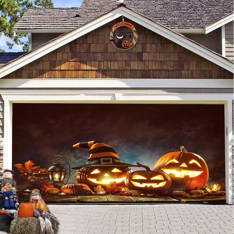 Halloween Garage Door Cover, Single or Double Door