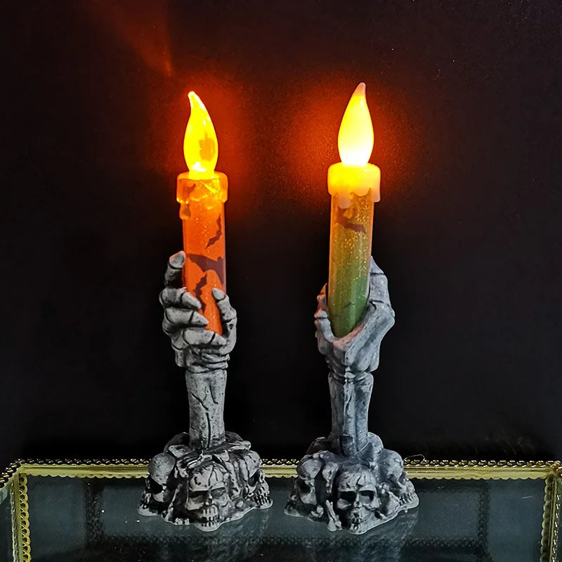 Skull and ghost shaped Halloween party candles
