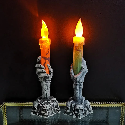 Skull and ghost shaped Halloween party candles