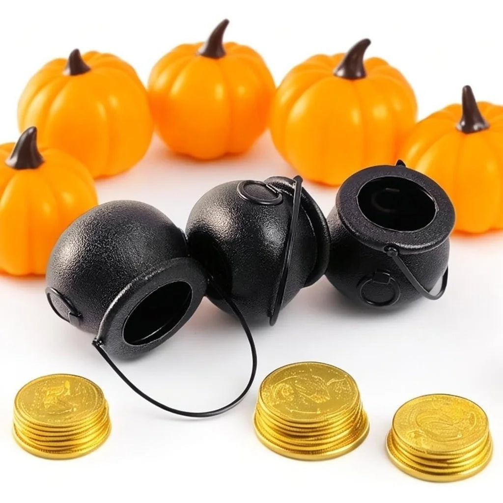Mini cauldron candy bowl filled