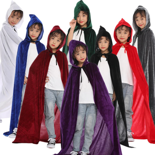 Velvet hooded cape