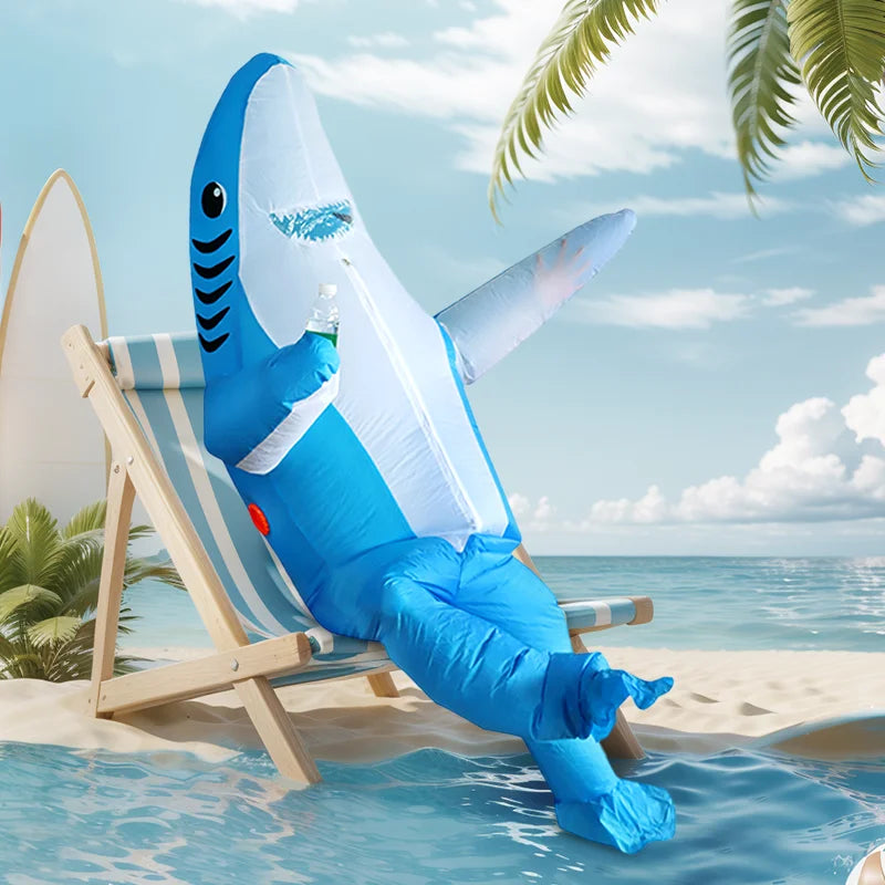 Standing shark inflatable costume