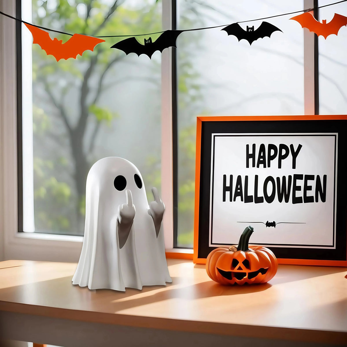 Ghost figurine on a coffee table