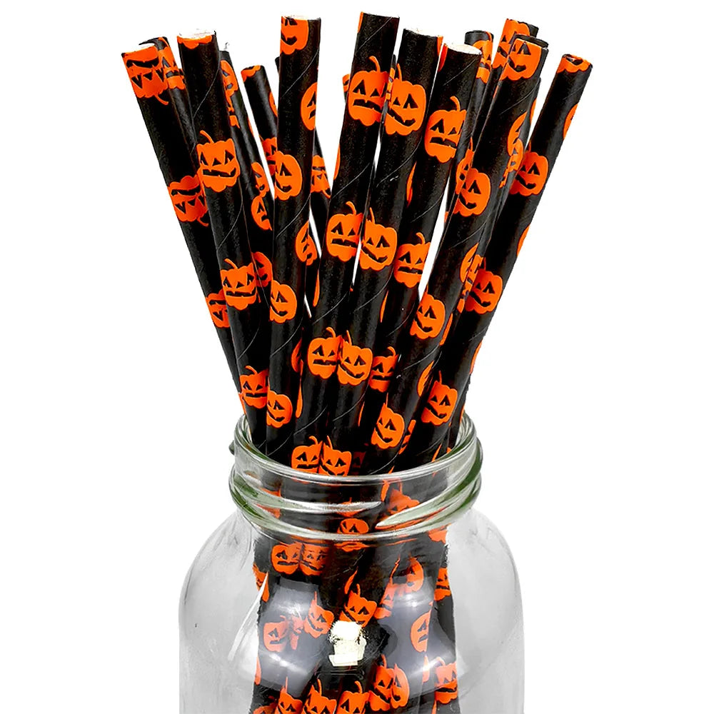 Halloween paper straws in cups