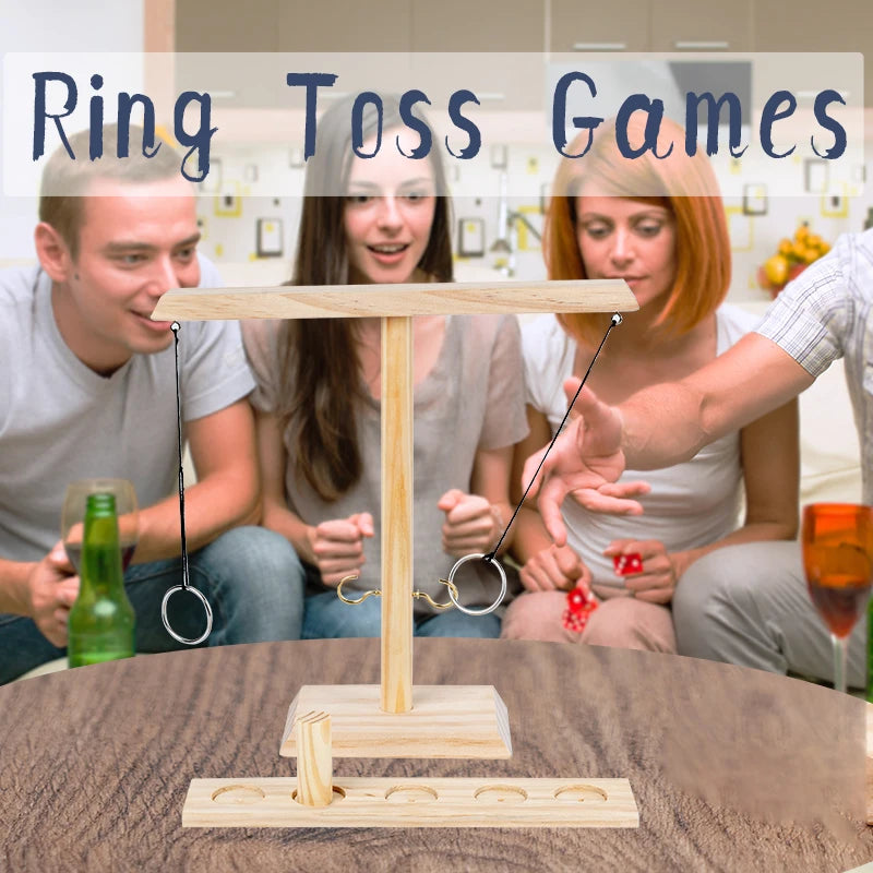 Hook and ring toss game mounted