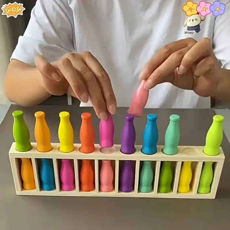 Colour-match bottle race table game