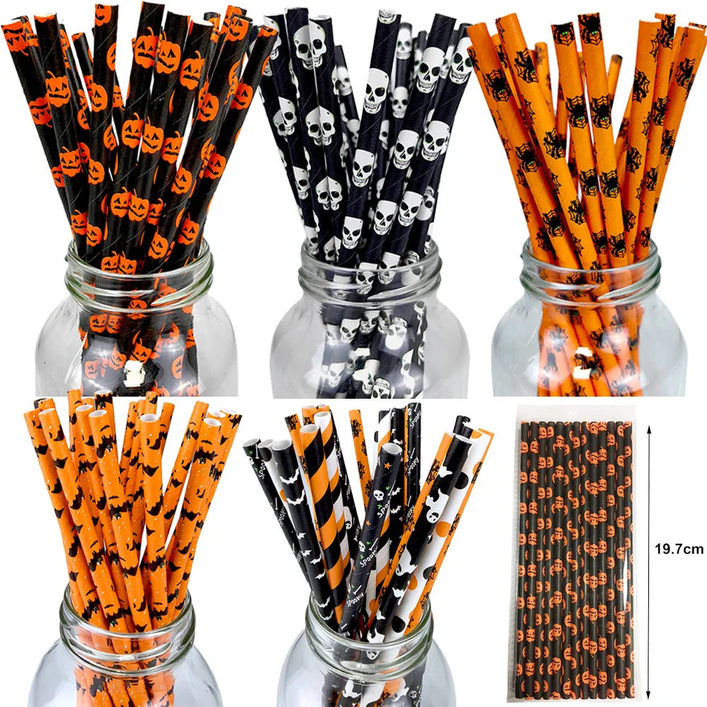 Halloween paper straws, pack of 50