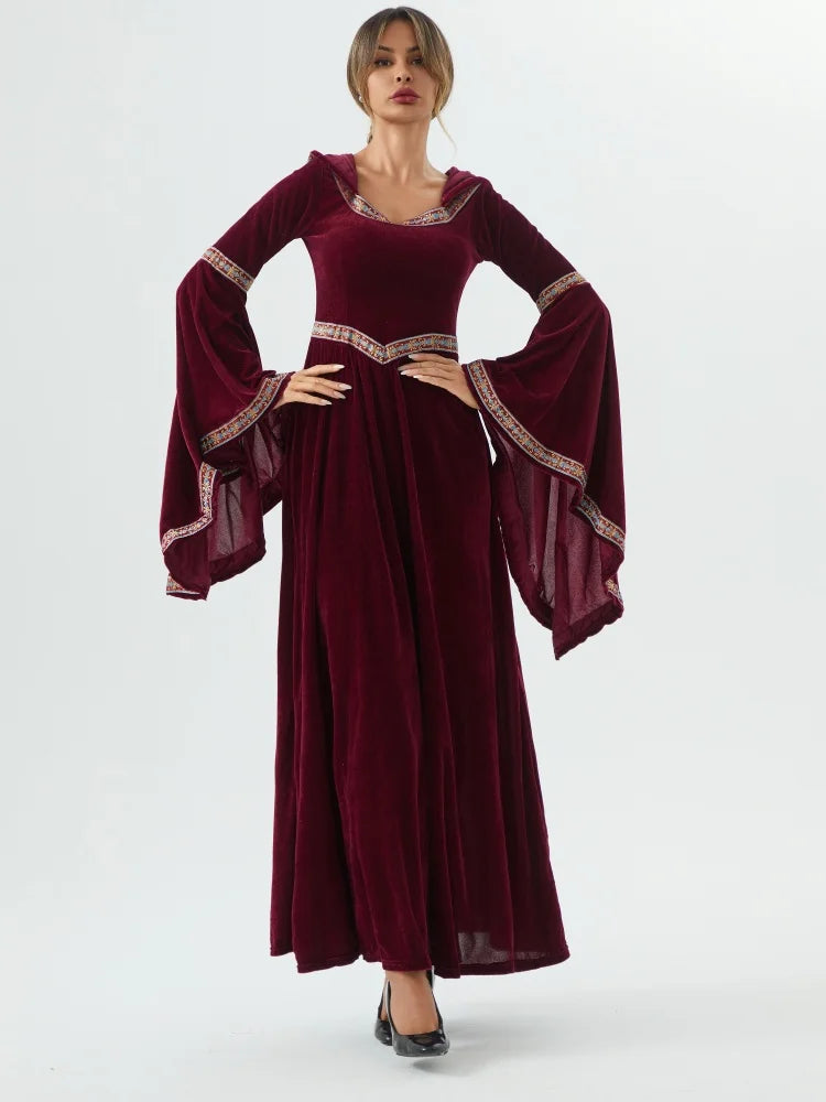 Gothic vampire hooded gown