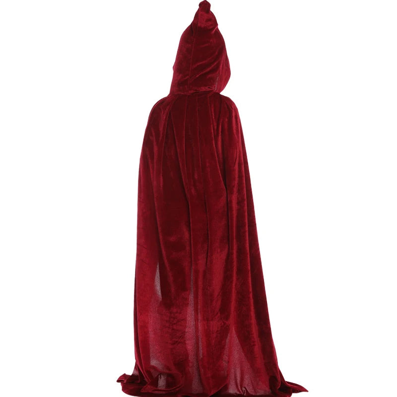 Velvet hooded cape detail