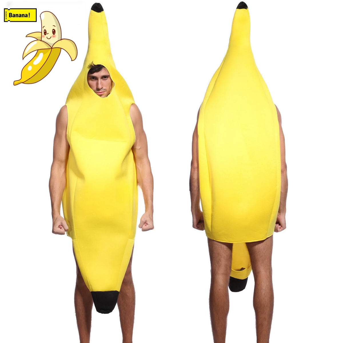 Adult wearing a banana costume