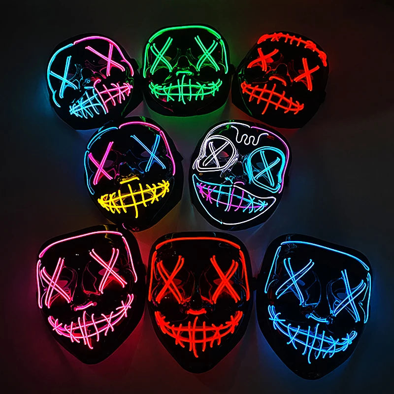 LED mask worn with a hoodie
