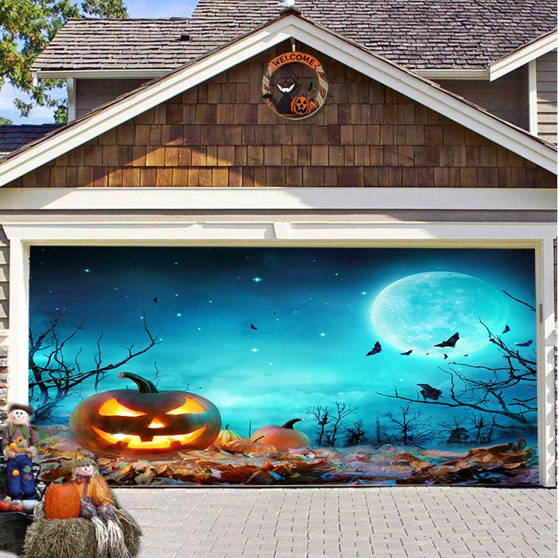 Halloween Garage Door Cover, Single or Double Door