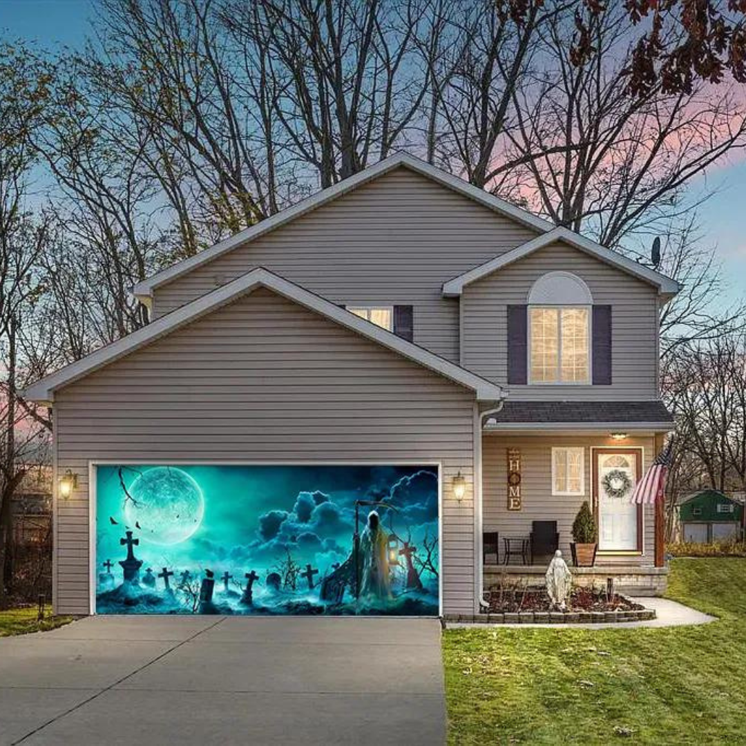Halloween Garage Door Cover, Single or Double Door