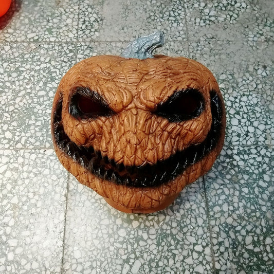 Creepy Carved-Look Pumpkin Lantern, 13 in
