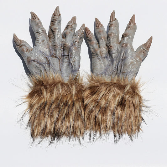 Werewolf Hands, Latex Gloves with Fur
