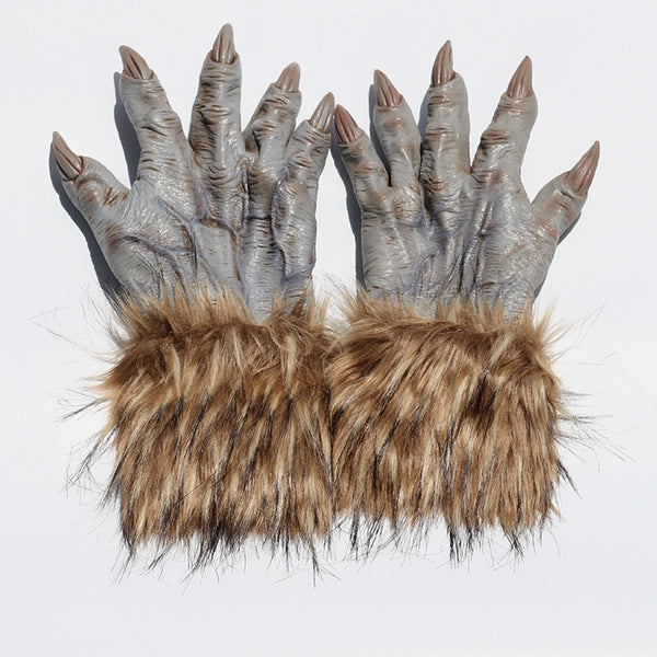 Werewolf Hands, Latex Gloves with Fur