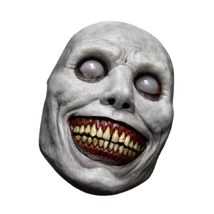 Smiling Demon Latex Mask, White Eyes