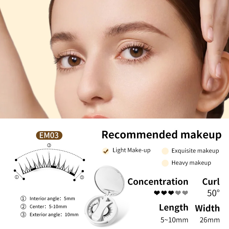 Magnetic False Lashes Kit with Mirror Case