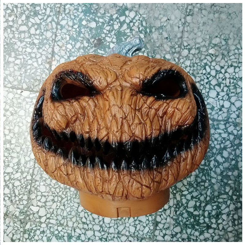 Creepy Carved-Look Pumpkin Lantern, 13 in
